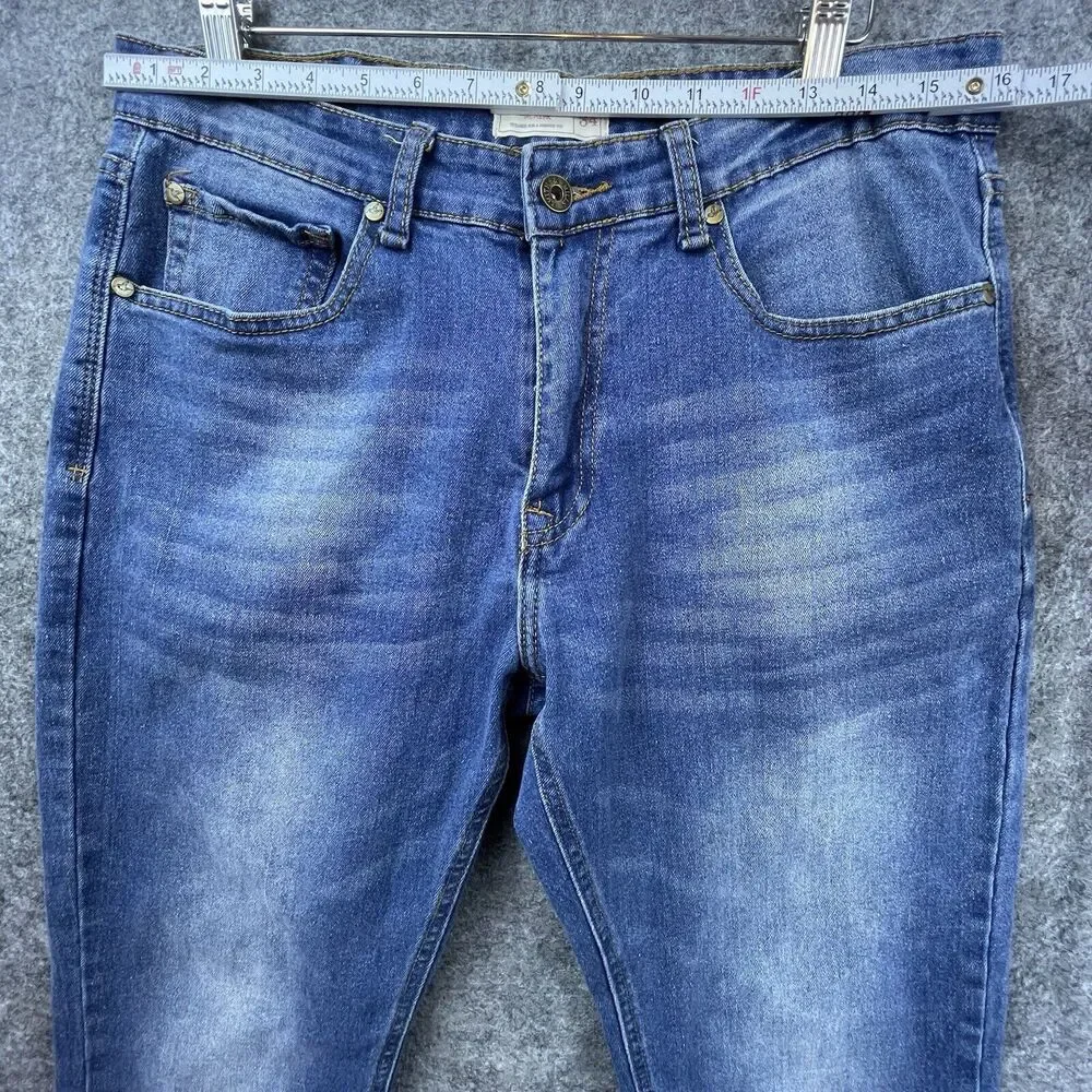 Smith & Mills‎ Denim Jeans Mens 34 Blue Slim Straight Stretch Classic